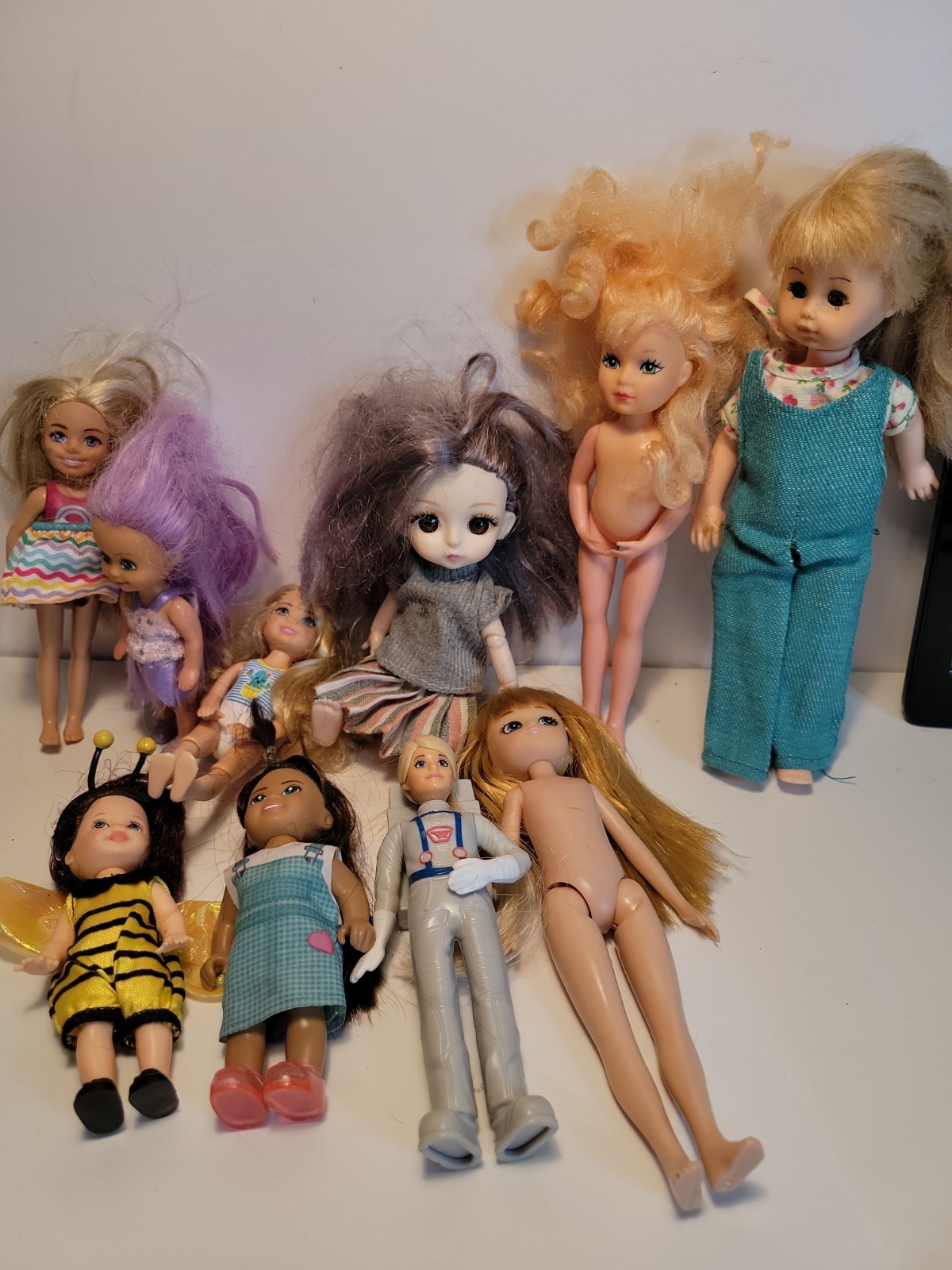 Small Doll Lot 10 Misc. Barbie Chelsea Kelly Arklu Vogue Bjd McDonalds Sparkle