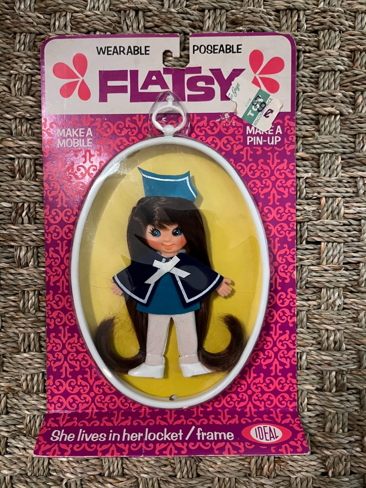 Ideal Nanny FLATSY DOLL Locket/Frame NRFP NRFC NRFB Kiddle Kompetitor NEW IN PAK