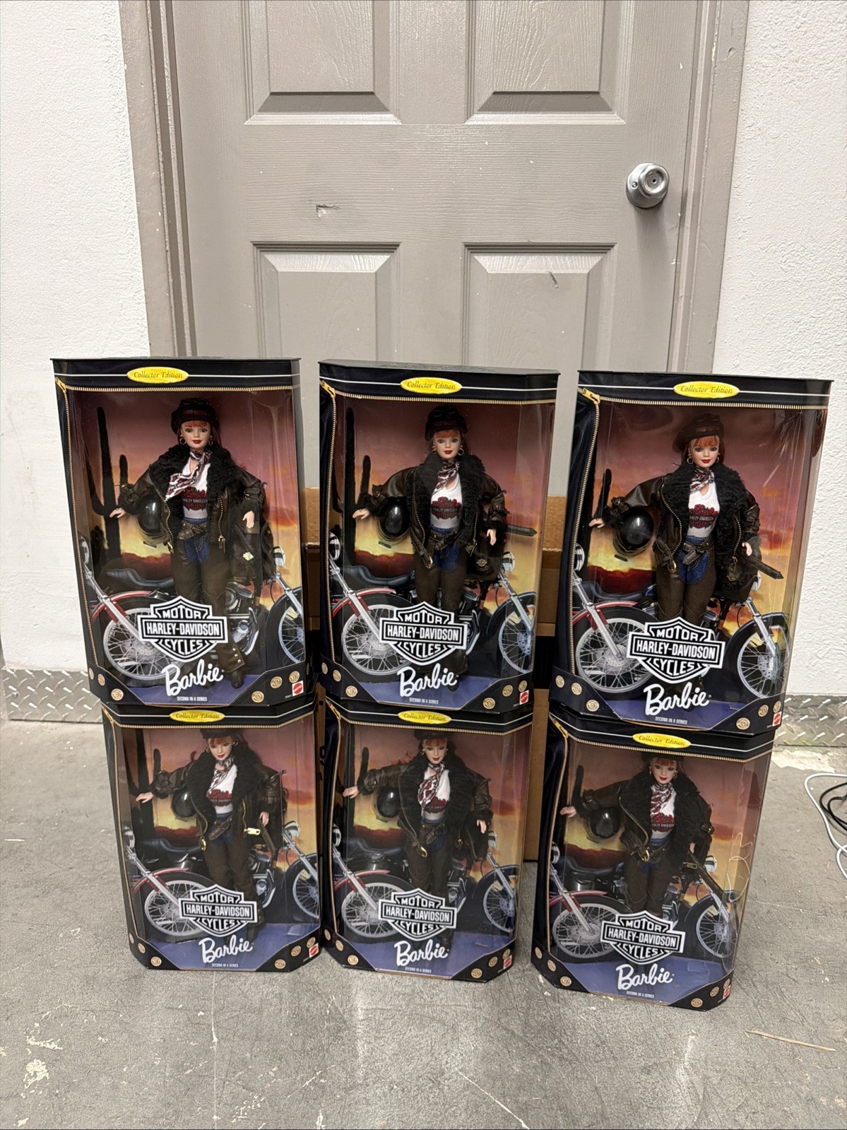 Lot Of 6 Mattel 1998 Barbie #20441 Harley-Davidson Original Shipping Box