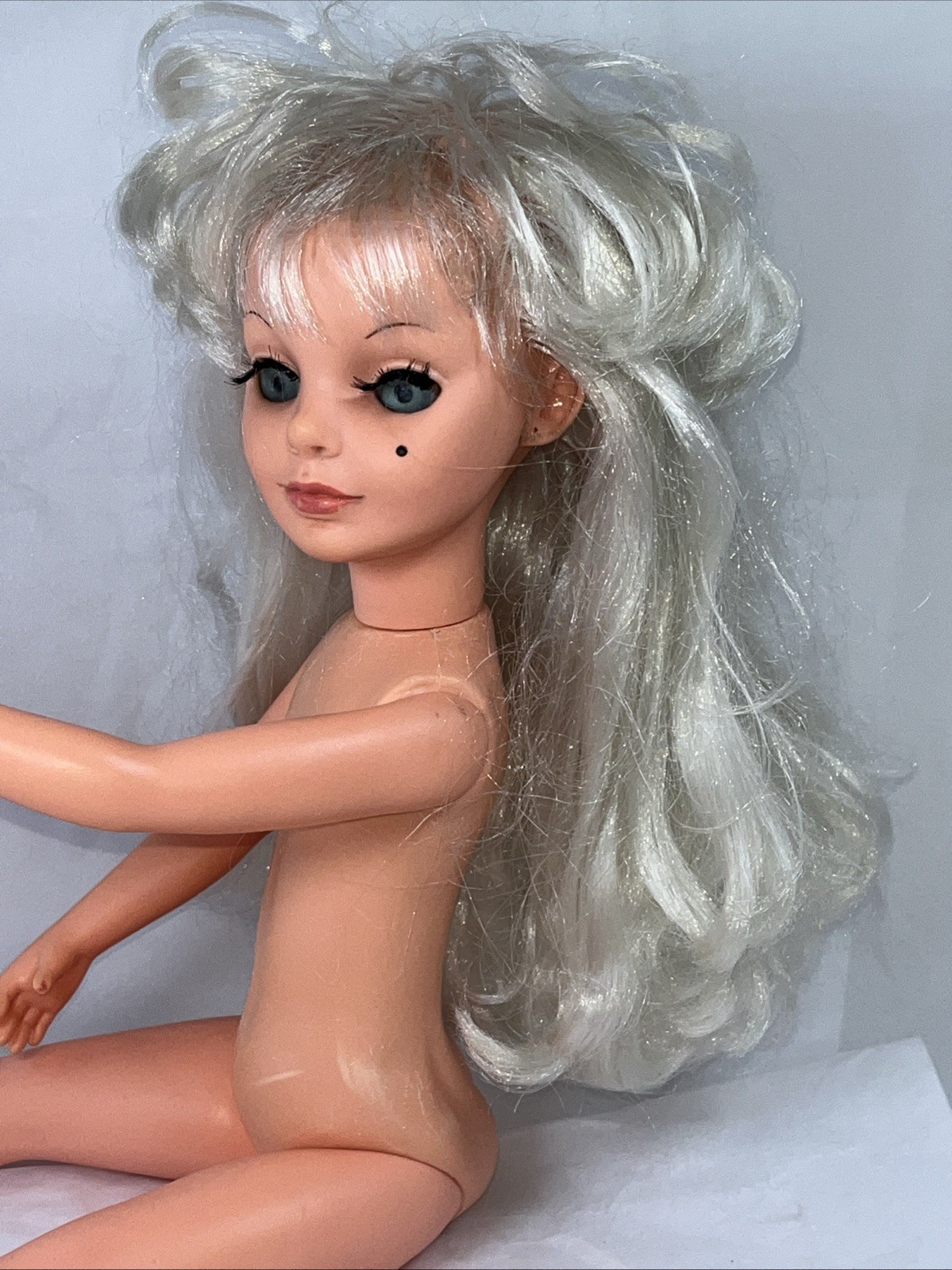Vintage Alta Moda Furga Doll Blonde Silvery Hair Ready To Dress 17″ Italy