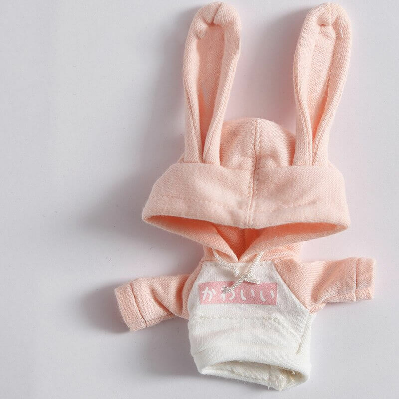 1:12 Scale Clothes Accessories Bunny Ears Sweater Hat Hoodie for OB11 Doll Toy