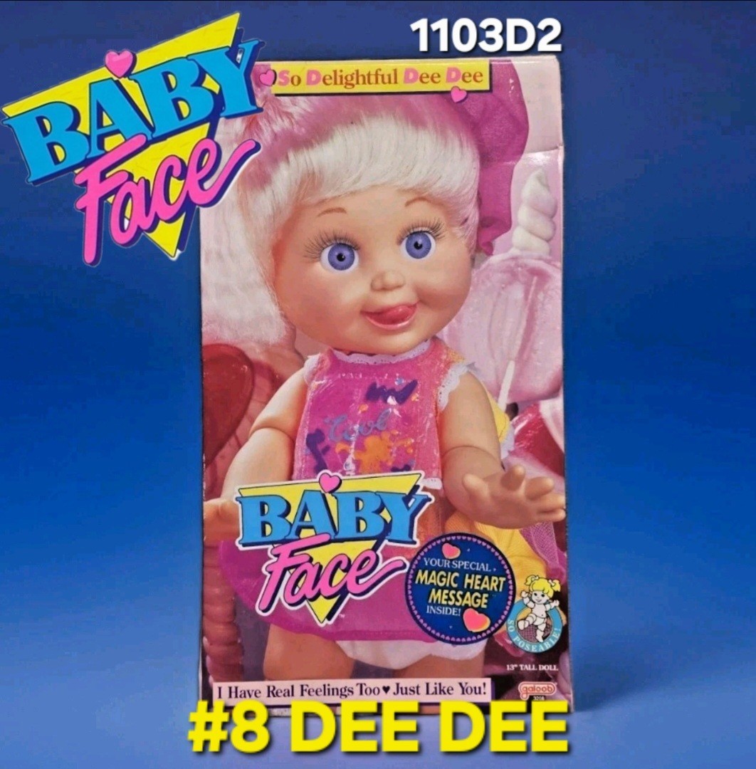 #8 SO DELIGHTFUL DEE DEE ? BABY FACE DOLL Galoob NRFB? Rare First Run Insert!