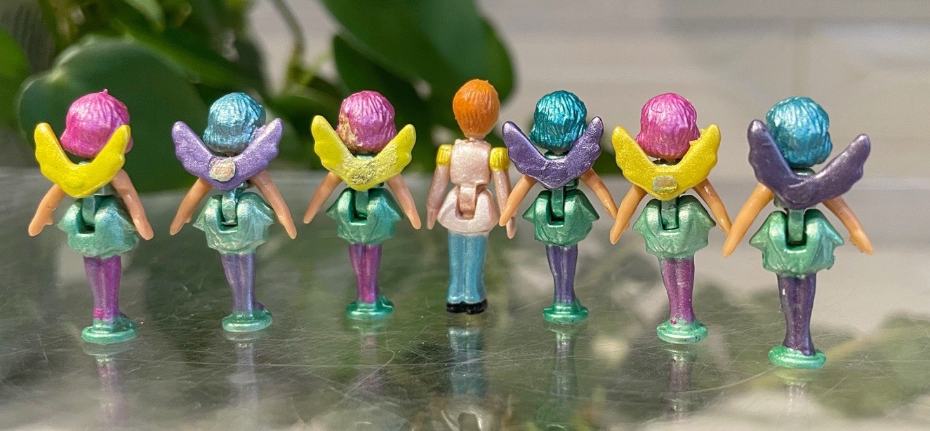 Vntg Blue Box Tiny Dreams Fairy Tale Play Set Fairies & Prince Polly Pocket Like