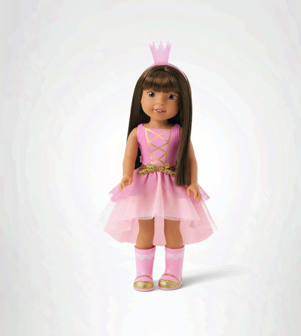 WellieWishers Ashlyn Doll 14.5″, Pink Outfit, Ages 4+