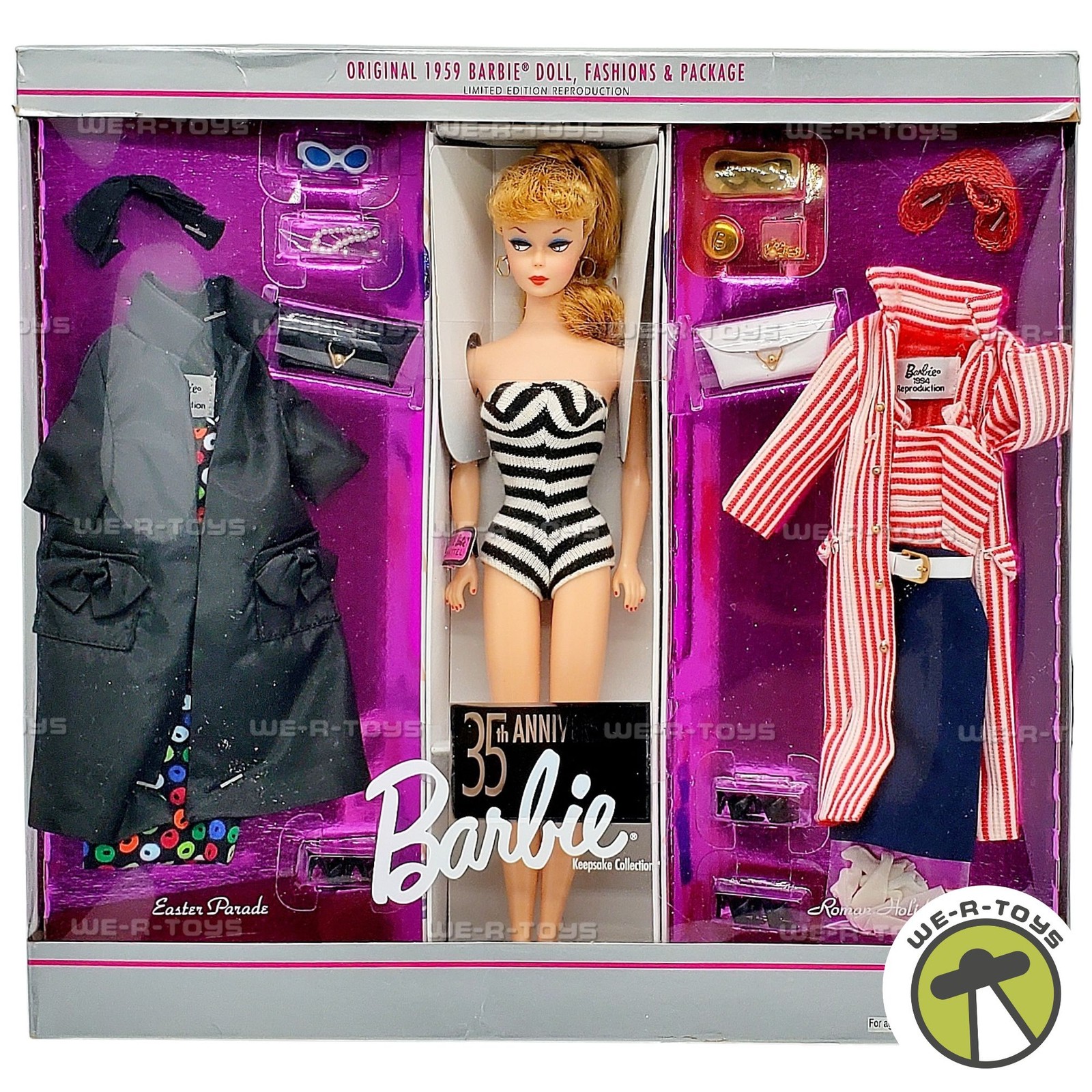 35th Anniversary Barbie 1959 Reproduction Doll and Fashions 1993 Mattel 11591