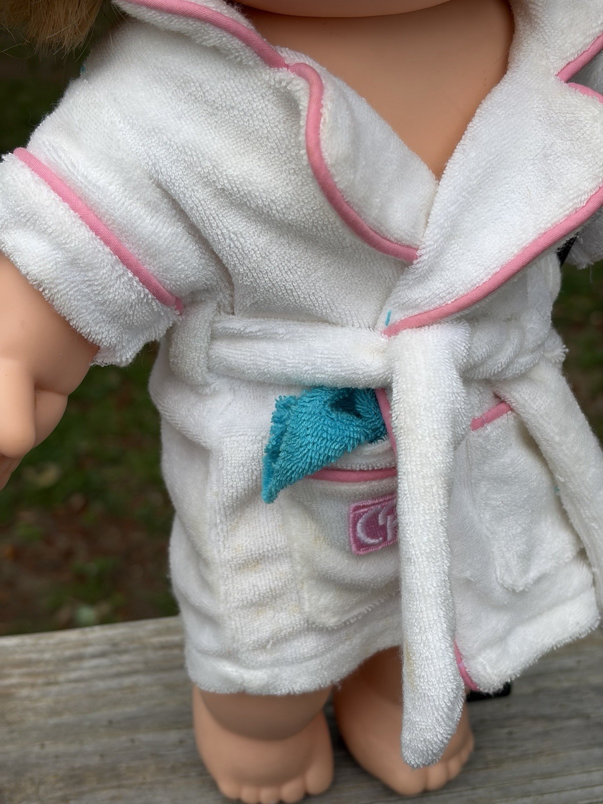 1983 Cabbage Patch Kids Splashin’ Kids Doll Strawberry Blonde Blue Eyes Robe #21