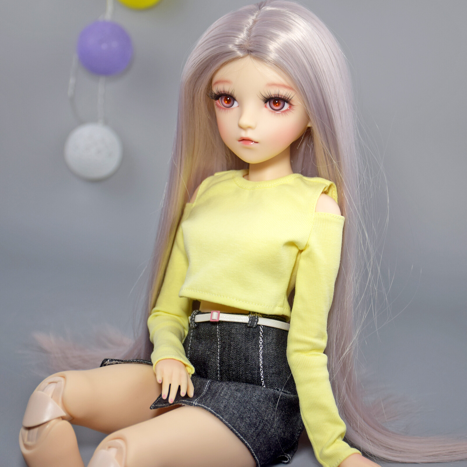24 inch Height Fashion Doll Toy Girl Joint Body w/ Makeup Clothes Shoes Long Wig