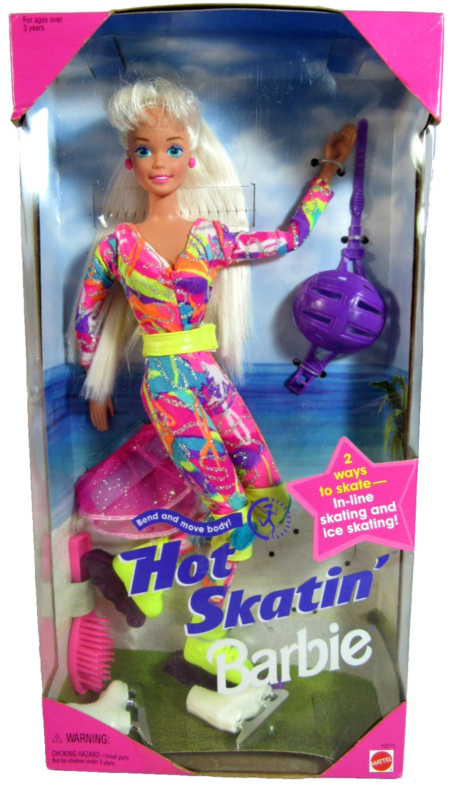 MATTEL 1994 BARBIE “HOT SKATIN'” DOLL w/BEND & MOVE BODY #13511 – SEALED