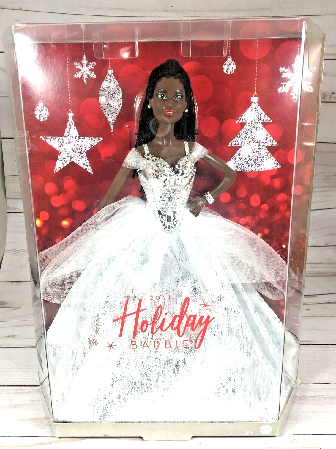 Barbie African American Doll Holiday Edition 2021 Mattel Brunette Braids NEW
