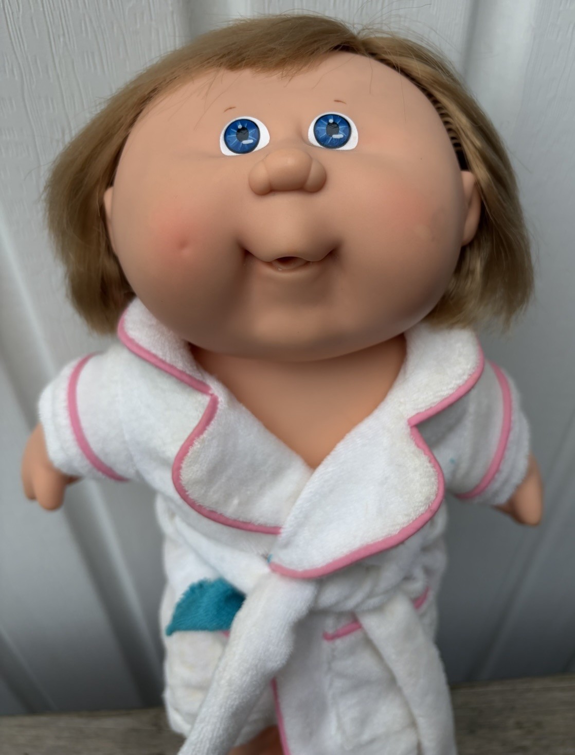 1983 Cabbage Patch Kids Splashin’ Kids Doll Strawberry Blonde Blue Eyes Robe #21