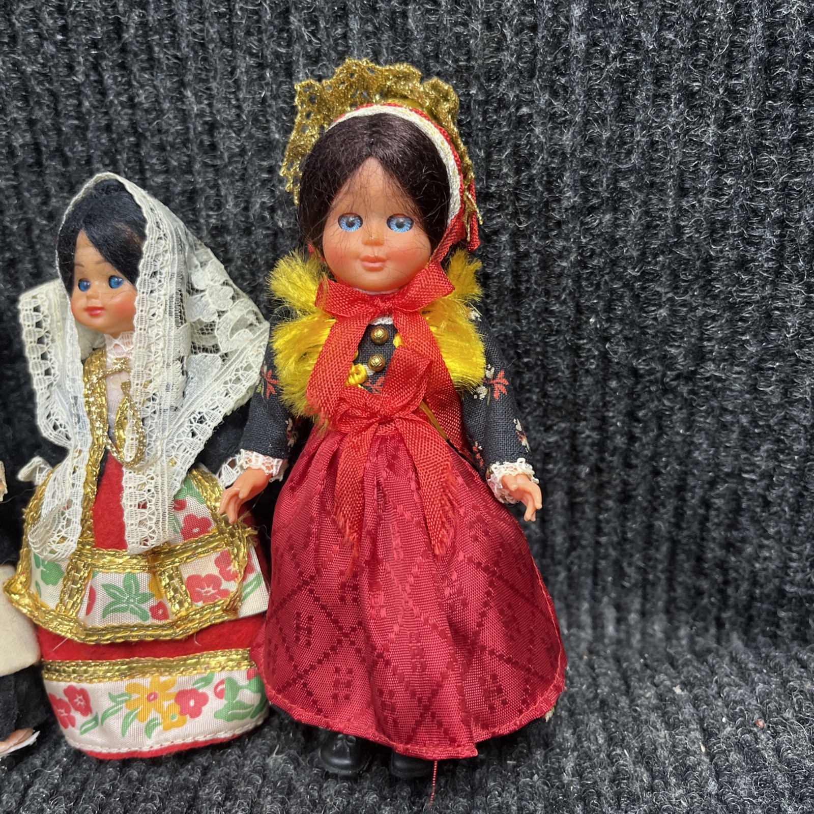 ?Vintage 6” Hallingdal Folk Dolls European Set Of 4 Dolls Used