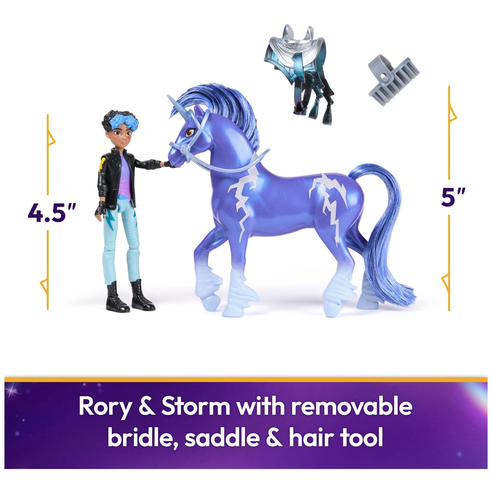 , Rory & Storm Set with 2 Riding Accessories & Hair Styling Tool, Dolls & Uni…