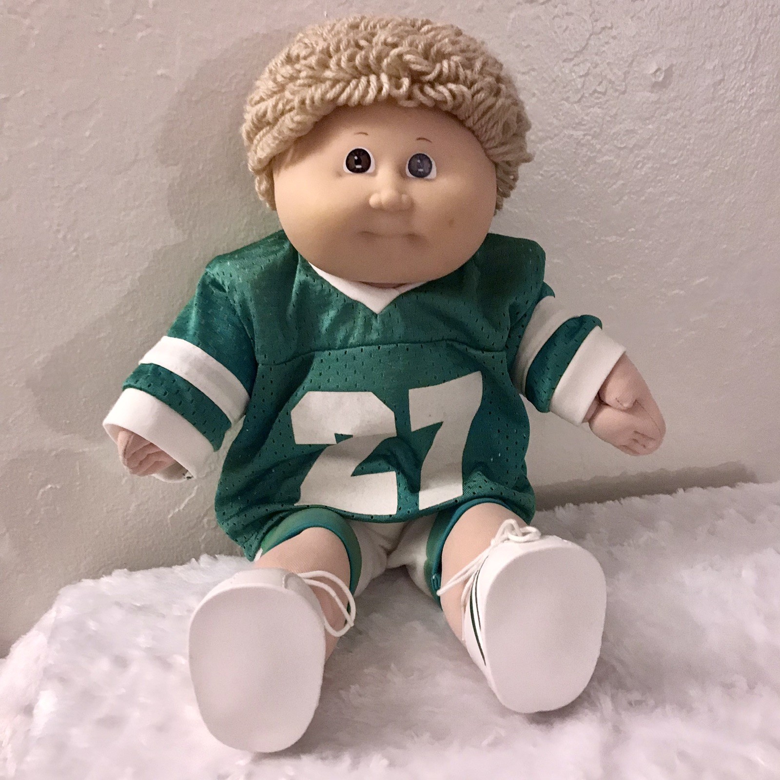 Cabbage Patch Kids Tsukuda Japan HM3 Boy in Football Uniform Wheat/Brown