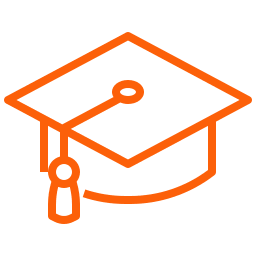Ícone de chapéu de formatura representando universidades e instituições de ensino.